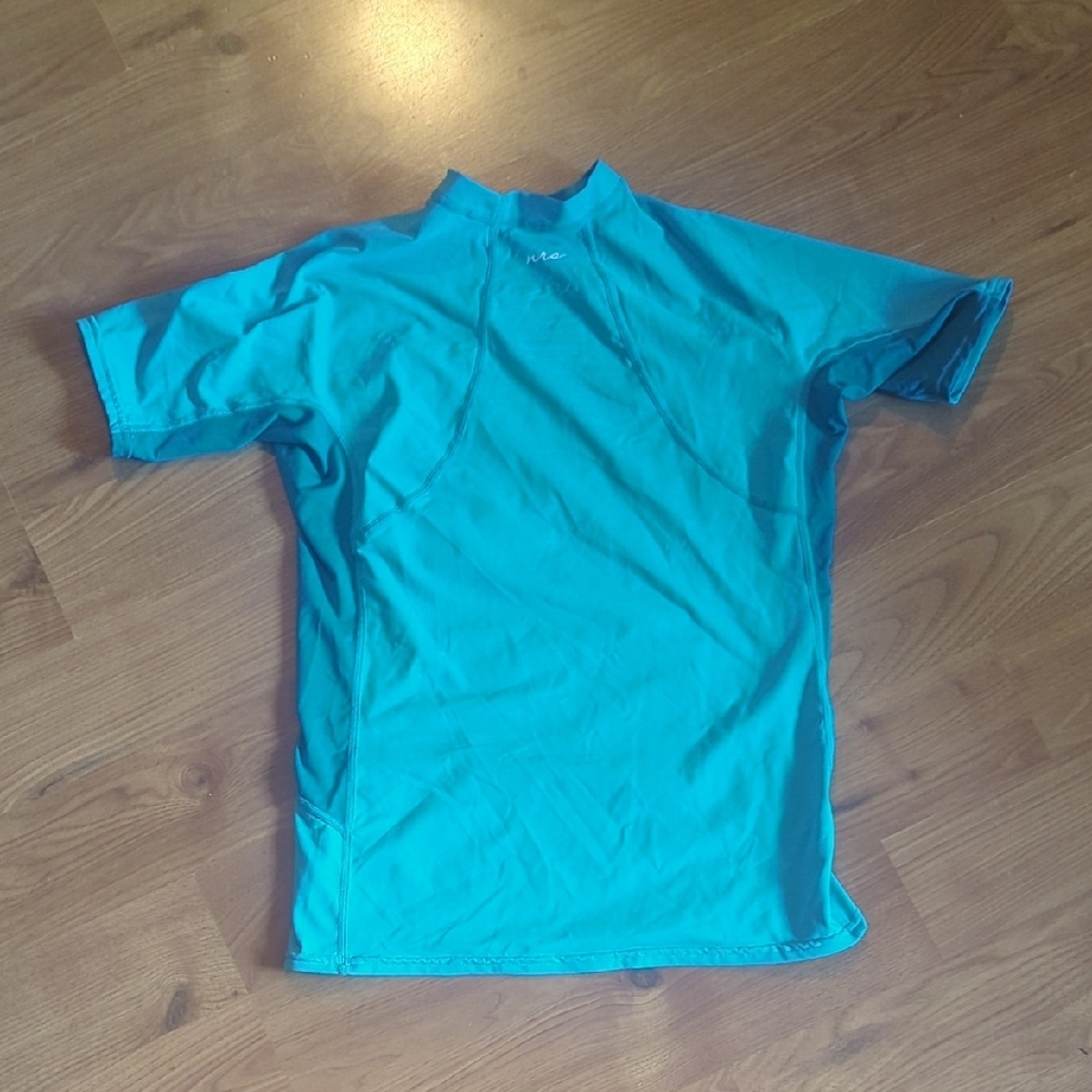 NRS Teal Short Sleeve Rash Guard - Picture 4 of 4